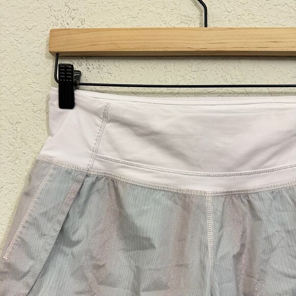 LULULEMON Run Times Shorts in Light Green/Metallic Blush Stripe - Picture 6 of 11